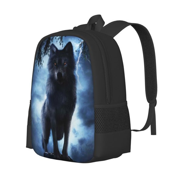 Vsdgher Night Scene of Wolves Print Backpack for Women Men School Bookbag with Laptop Compartment for College Work Travel, Simple Fashion Casual Daypack, Fit 15" Laptop