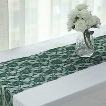 BalsaCircle 12x108 in Hunter Green Rose Floral Lace Table Runner Wedding Party Events Reception Home Decorations Supplies
