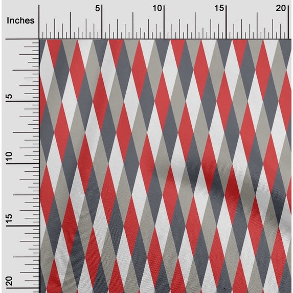 oneOone Viscose Chiffon Candy Red Fabric Argyle Check Dress Material Fabric Print Fabric By The Yard 42 Inch Wide