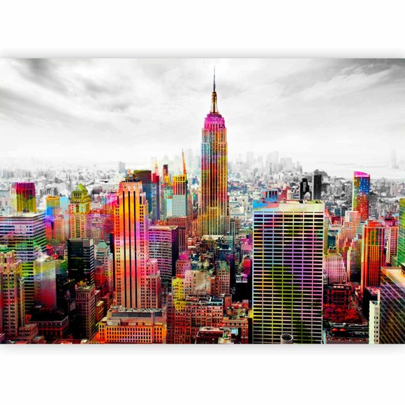artgeist Wall Mural New York City 135x101 in - XXL Peel and Stick Self-Adhesive Wallpaper Removable Large Sticker Foil Wall Decor Print Picture Image Design 10110904-46