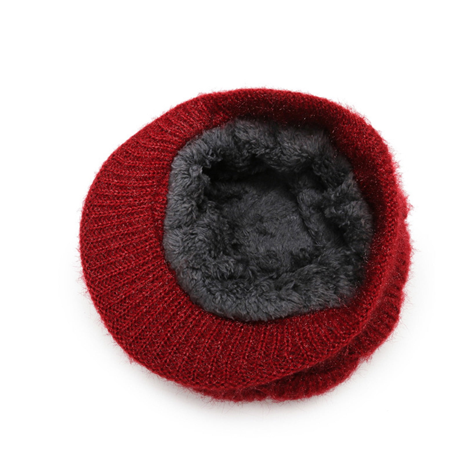 Women Winter Warm Knit Hat Wool Snow Ski Caps With Visor 