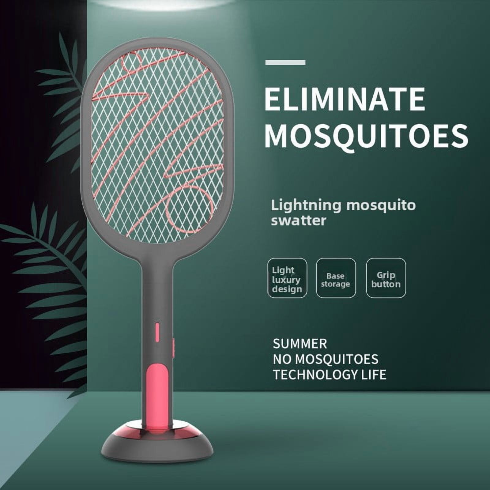 Multifunctional dual-purpose electric mosquito swatter, purple light mosquito trap, three-dimensional base, solar charging, long-lasting battery life
