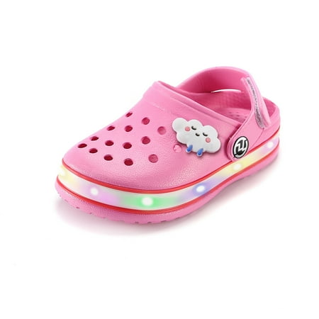 

Kids Boys Girls LED Clogs Cute Lightweight Summer Slippers Garden Beach Sandals