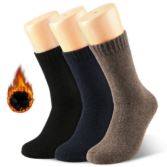 3 Pairs Women's Wool Merino Winter Thermal Boots Thick Insulated Heated Socks For Cold Weather Outdoor Activities