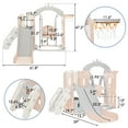 thumbnail image 5 of Kids Slide, 5 In 1 Toddler Swing And Slide Set With Basketball Hoop, Baby Slide Climber Playset For Toddlers, Easy Assembly Activity Center For Indoor Outdoor Backyard Playground, 5 of 5