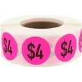 thumbnail image 6 of $1 Fluorescent Yellow Pricing Sale Circle Stickers, 0.75 Inches Round, 500 Labels on a Roll, 6 of 10