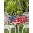 thumbnail image 2 of Outdoor Tablecloth with Umbrella Hole and Zipper, Valentine's Day Round Table Cloth 54 Inch Waterproof Tablecloth, Red Love Retro Country Abstract Art Picnic Table Cover for Patio Camping, 2 of 7