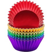 Rainbow 6 Bright Colors Standard Cupcake Liners Muffin Foil Paper Baking Cups, 120-Count
