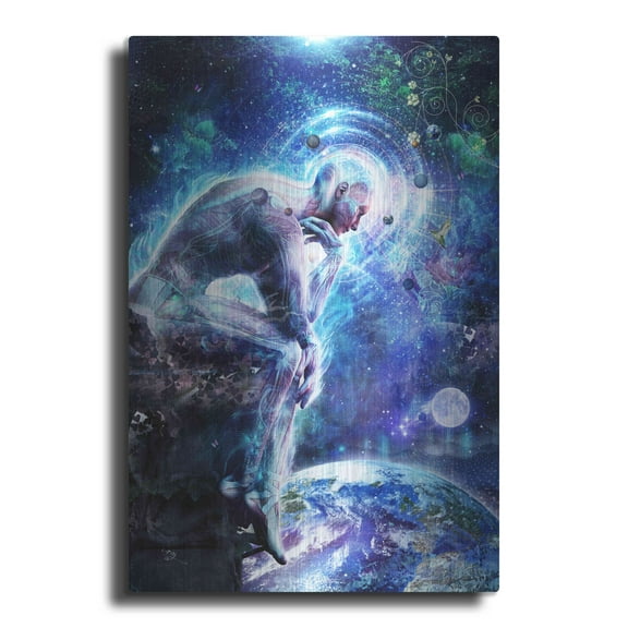 Luxe Metal Art 'The Mystery of Ourselves' by Cameron Gray, Metal Wall Art, 12"x16"