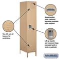 thumbnail image 4 of Salsbury Industries 18-51161TN-U 18" Single Tier Standard, 1 Wide x 6 Feet High x 21 Inches Deep, Unassembled Metal Locker, Tan, 4 of 4