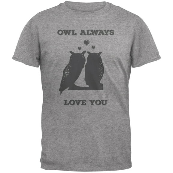 Old Glory Mens Valentine's Day Paws Owl Always Love You Short Sleeve Graphic T Shirt