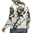 thumbnail image 6 of Uemuo Black And White Rose Pattern Men's Hoodie - Casual Pullover Hoodie with Kangaroo Pocket, Stylish Hooded Sweatshirt for Everyday Wear-XX-Large, 6 of 7