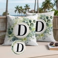 thumbnail image 2 of Letter D Outdoor Pillow Covers Pack of 2 Alphabet Green Eucalyptus Leaves Plant Simple Waterproof Throw Pillow Covers Decorative Cushion Cases for Patio Garden Tent Balcony Couch 20x20 inch, 2 of 9