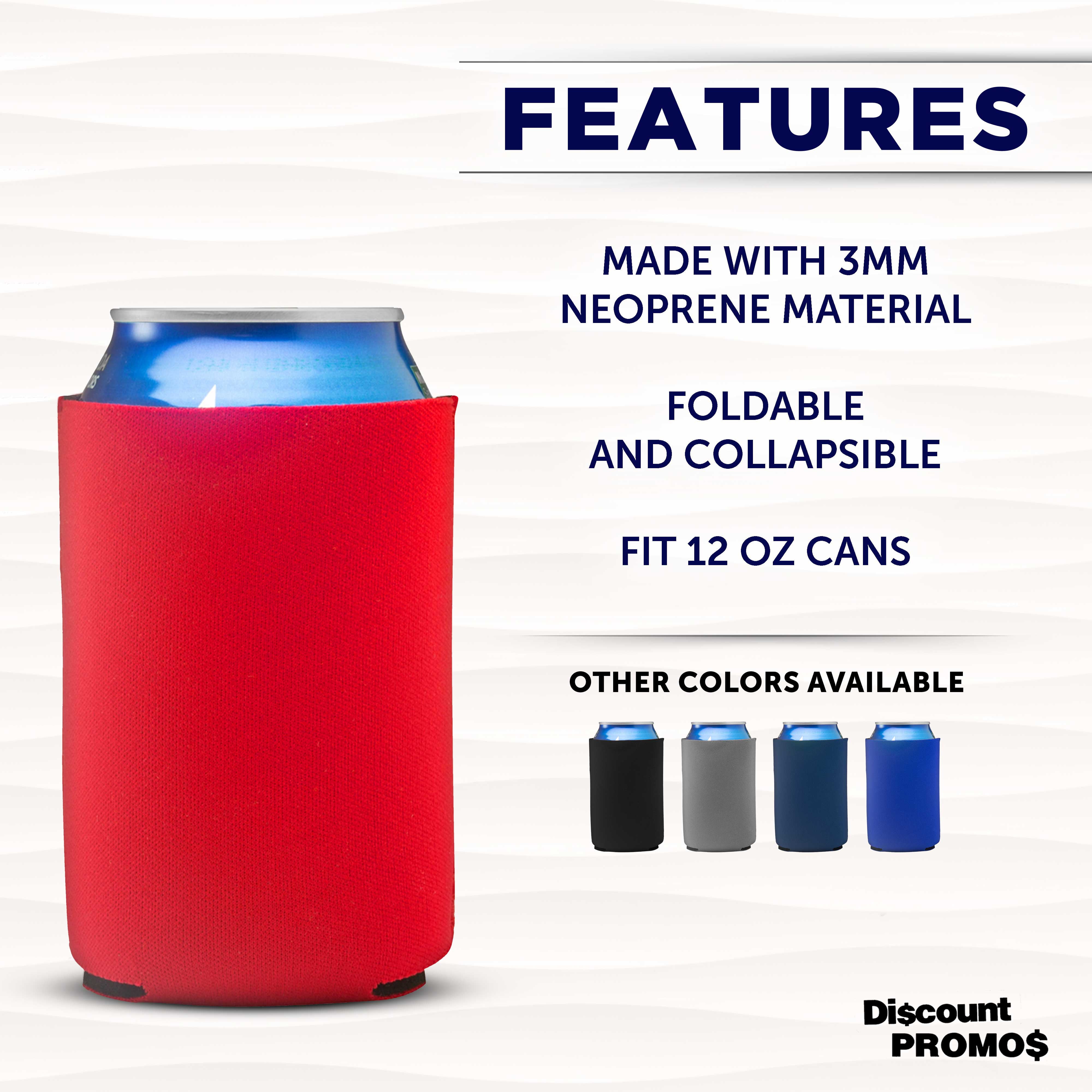 Neoprene Collapsible Can Coolers 12 oz. Set of 10, Bulk Pack - Great for Weddings, Parties, Anniversary, Indoor & Outdoor Events - Red