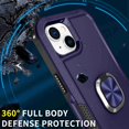 thumbnail image 4 of SaniMore for iPhone 15 6.1" Magnetic Case, Rugged PC & TPU Bumpers with Car Mount & Ring Kickstand Heavy Duty Full Body Protective Case for 15 Women Men, Blue, 4 of 11