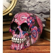 Ebros Day Of The Dead Fuschia Pink Metronome Floral Tattoo Sugar Skull Statue