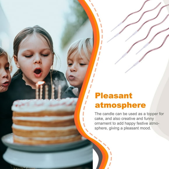1 Set Cake Candles with Holders Twisty Spiral Cake Decorating Kit Baking Tools Kids Party Favors Ornaments Creative Gift for DIY Rose Gold