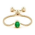 thumbnail image 2 of Angara Natural 0.12 Ct. Emerald Stackable Ring in 14K Yellow Gold for Women (Ring Size: 3), 2 of 9