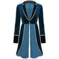 thumbnail image 4 of Sxiwei Women's Asymmetric Long Velvet Blazers Coat Halloween Costume Lapel Blazer Blue XXL, 4 of 7
