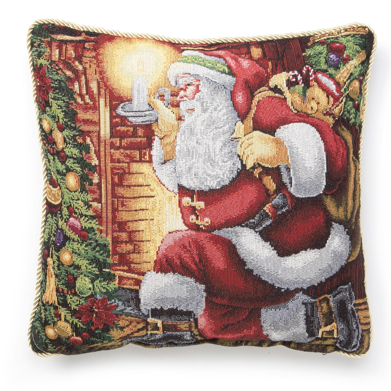 Holiday Christmas Poinsettia Design 18" X 18" Throw Pillow ...