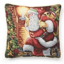 Holiday Christmas Poinsettia Design 18" X 18" Throw Pillow