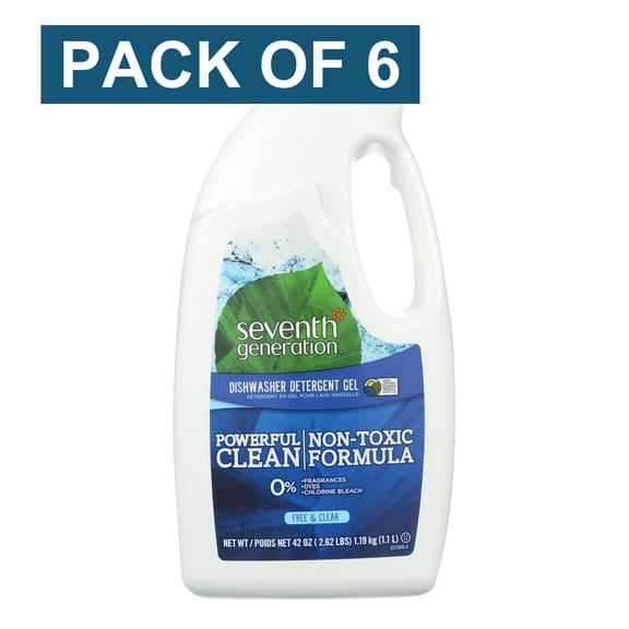 Seventh Generation Auto Dishwasher Gel - Free And Clear - Case Of 6 - 42 Fl Oz.