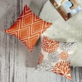 thumbnail image 3 of Throw Pillow Covers Home Decor Set of 4 Brown Orange Geometric Contemporary Floral Pillow Cases Decorative 18 x 18 Inches Outdoor Cushion Couch Sofa Pillowcases, 3 of 6