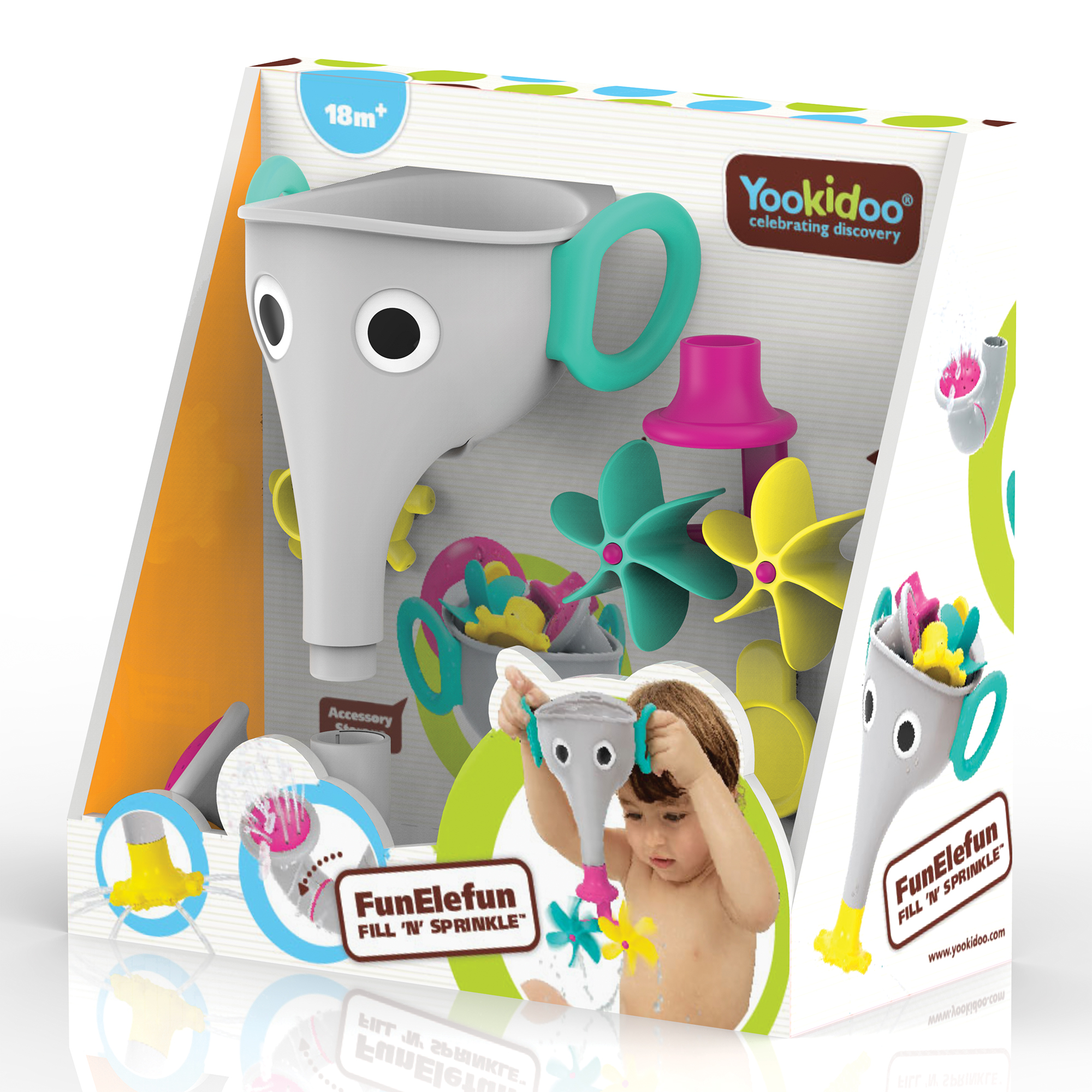 Yookidoo FunEleFun Bath Toy with Interchangeable Trunk photo 6