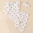 thumbnail image 2 of HCNTES Toddler Baby Girl Clothes Infant Girl Outfits Set Fall Ruffle T-Shirt Top Pants Bow Headband Set Winter Clothes For kid 3 6 9 12 18 Months 3PCS Outfits(Z03-White,0-3 Months), 2 of 6