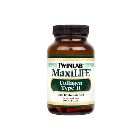 - Twinlab MaxiLife Collagen Type II with Hyaluronic Acid Capsules, 60 Ct