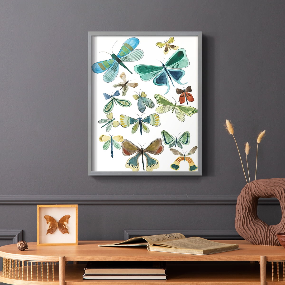 Wings Galore I Framed Print - Solid Wood in Single Picture Frame Solid Wood 2 Framed Print