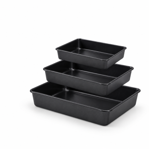 Nonstick Roasting Pan Deep Baking Set 3 Pack Black