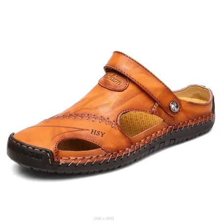 

Men‘s Casual Pu Leather Wear-resistant Non-Slip Sandals Chappals
