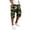 #1--Camouflage Army Green, variant on Long Cotton Cargo Work Shorts for Men Elastic Waist Drawstring Below Knee Relaxed Fit Daily Shorts, Black S