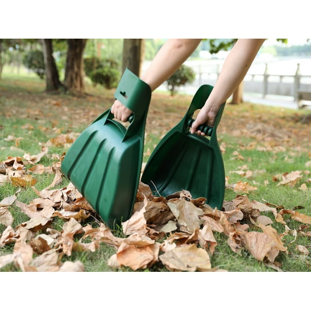 Pair of Large Leaf Scoops, Hand Rakes