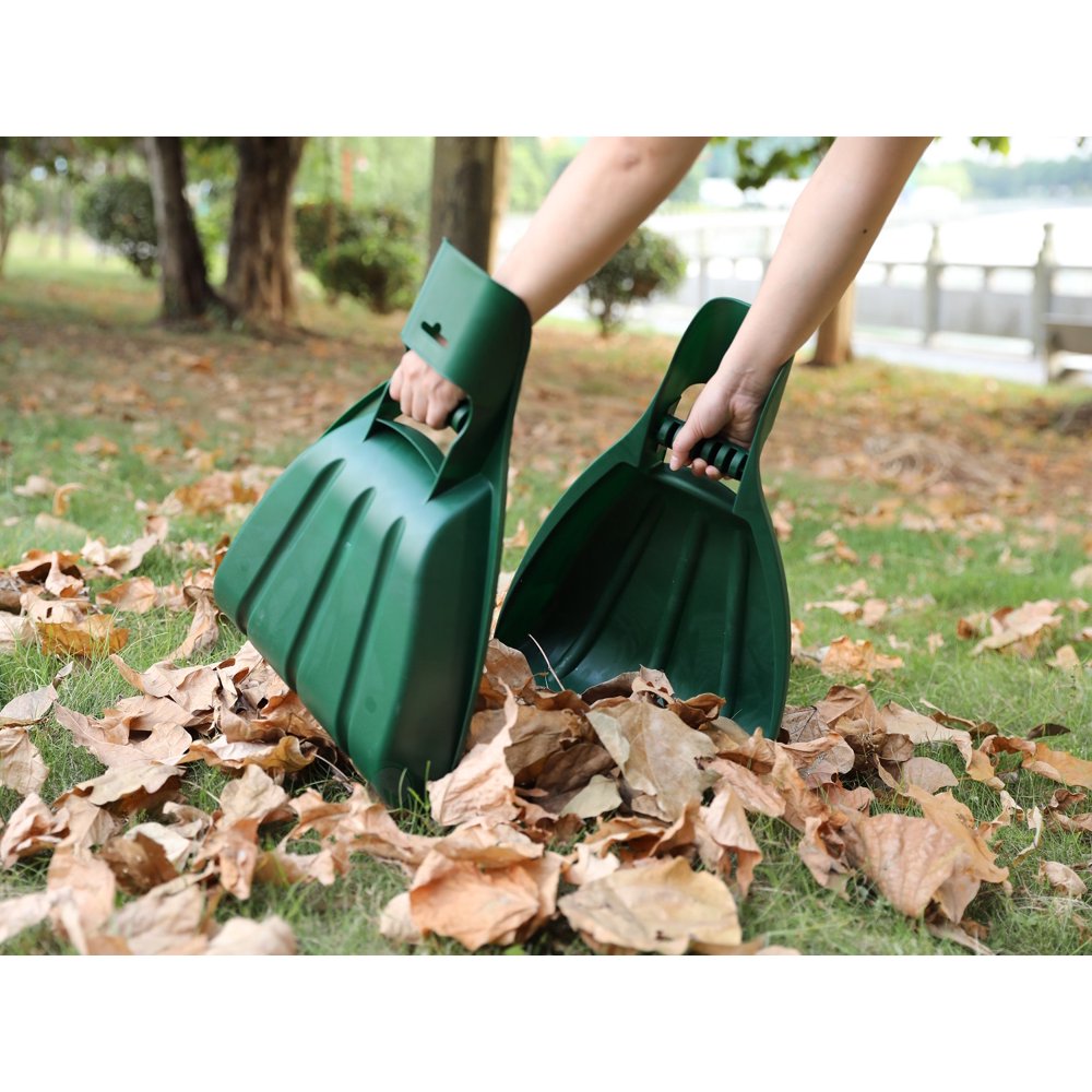 Pair of Large Leaf Scoops, Hand Rakes