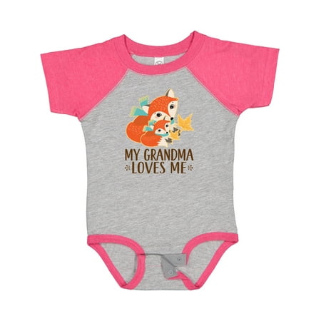 

Inktastic Grandma Loves Me Woodland Fox Gift Baby Boy or Baby Girl Bodysuit