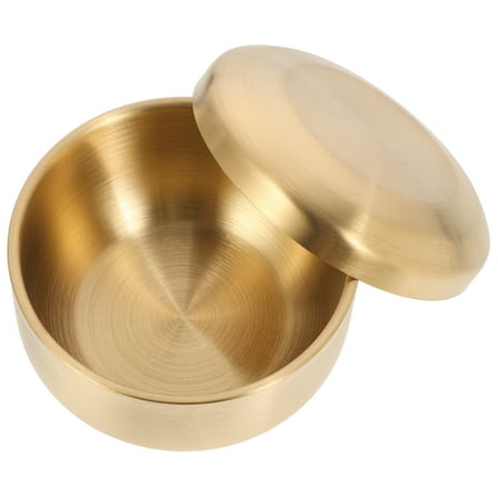 PAMINGONO Stainless Steel Bowls with Lids Round Heat Insulated Golden 1Set