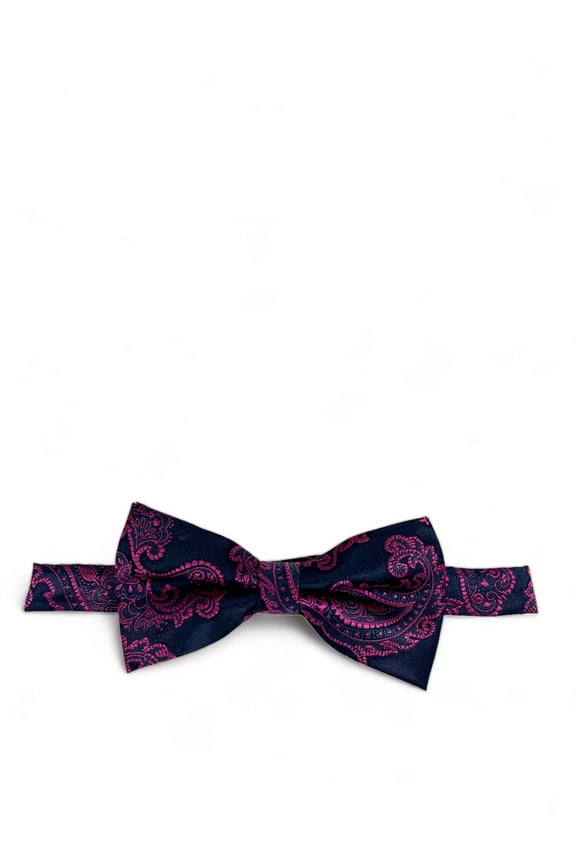 Hot Pink Formal Paisley Bow Tie