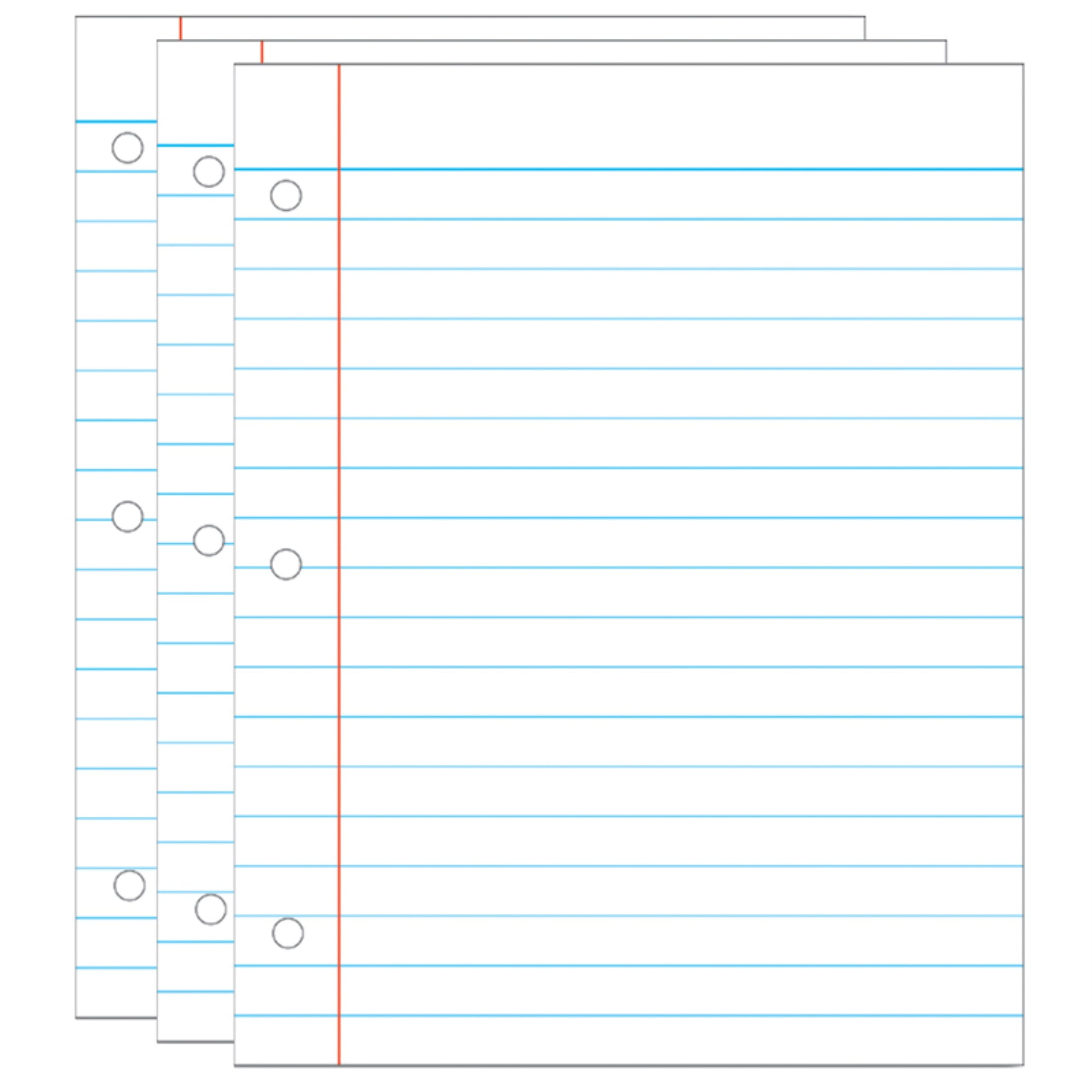 Large Writeon/Wipeoff Notebook Paper Chart, Pack of 3