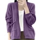 thumbnail image 2 of Cárdigan de punto corto para mujer, moda informal de invierno, color liso, manga larga, chal, blusa de poliéster, 2 of 4