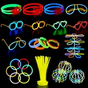 468 Pcs Glow Sticks, 8 Glow in the Dark Sticks Glow with Necklaces and Bracelets Connectors, Light-up Glowsticks Birthday Easter Halloween Party Favors