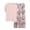 Pink, variant on Women Print Cotton Pajama Set Short Sleeve Solid Top & Pants 2 Piece Sleepwear