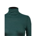thumbnail image 5 of MixMatchy Women's Tight Fit Lightweight Solid/Stripe Long Sleeves Turtle Neck Top, 5 of 5