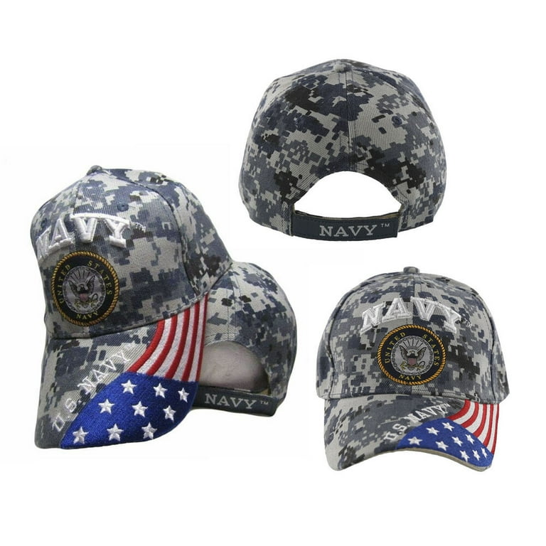 US Navy Seal Patriotic USA Flag Blue ACU Digital Camo Embroidered Cap Hat Walmart