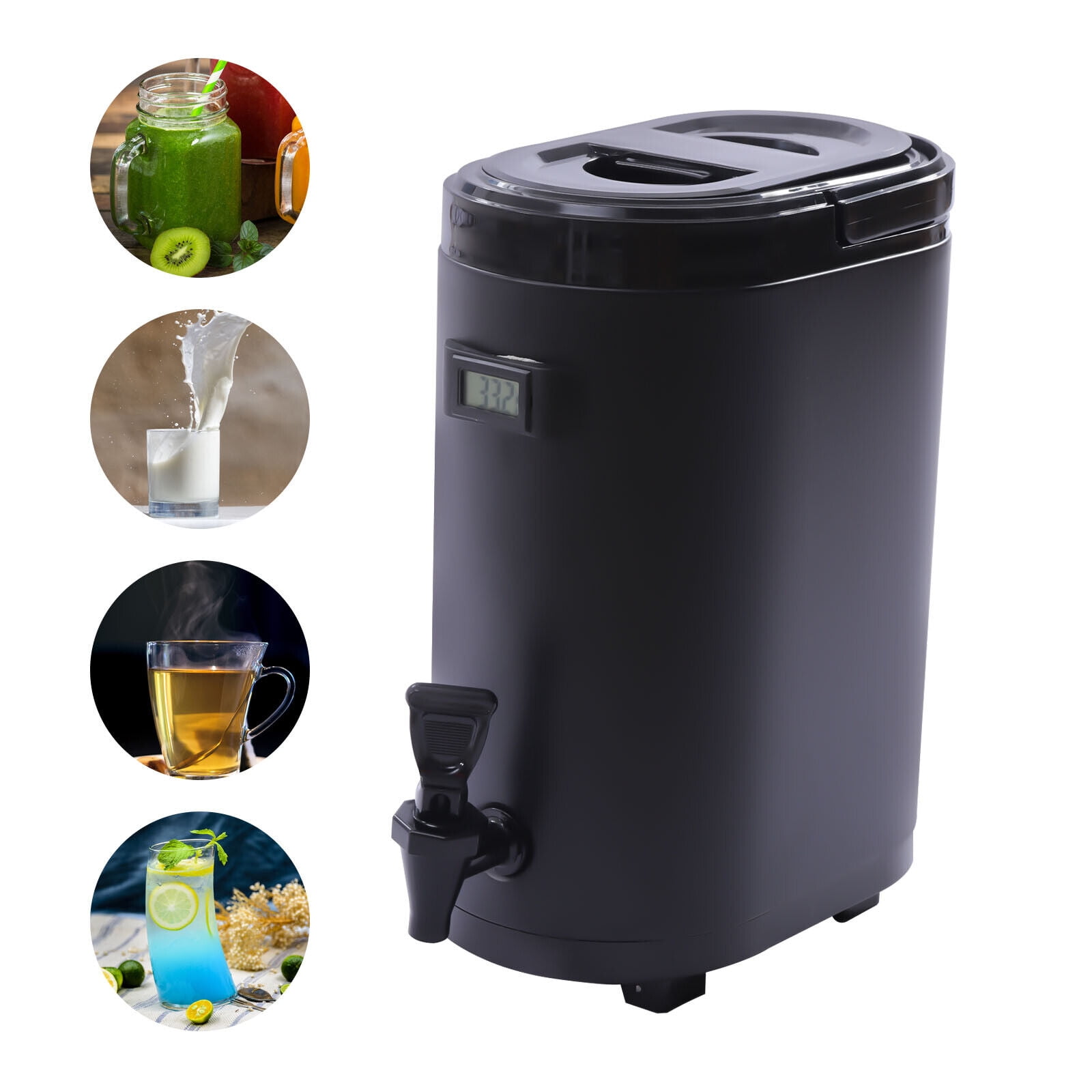 8L/10L Insulated Beverage Dispenser Cold Hot Drinks Storage + Spring-back  Spigot