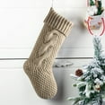 thumbnail image 2 of CuiLiyq 18" Knit Christmas Stockings, Personalized Cable Knitted Christmas Stocking, Christmas Tree Decorations Hanging Xmas Socks Ornaments, for Fireplace Family Holiday Party Supplies (Bronze), 2 of 5