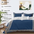 thumbnail image 4 of Navy Blue Bedding 3 Piece Duvet Cover Set California King, Black Modern Geometric Abstract Art Aesthetics Soft Microfiber Comforter Cover with Zipper Closure & Pillowcases, FadeResistant Quilt Cover, 4 of 9