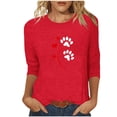 thumbnail image 2 of VgaVtl Valentines Day Womens Plus Tees 3/4 Sleeve Red Womens Shirts Holiday Fancy Loose Casual Graphic Tops, 2 of 4