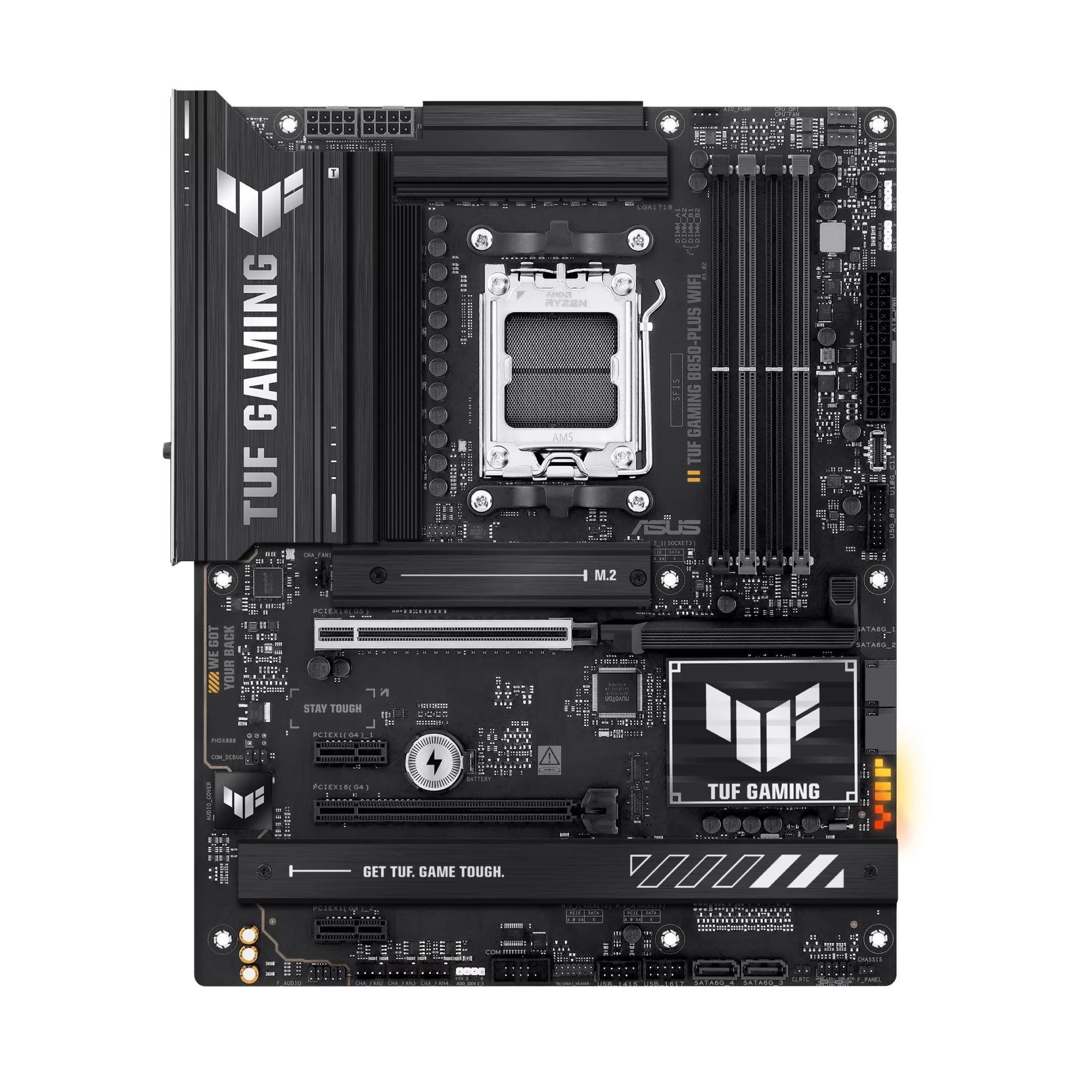 TUF B850-PLUS WIFI Gaming Desktop Motherboard - AMD B850 Chipset - Socket AM5 - ATX - Ryzen 7, Ryzen 8, Ryzen 9 Processor Supported - 192 GB DDR5 SDRAM Maximum RAM - DIMM, UDIMM - 4 x Memory Slots ...